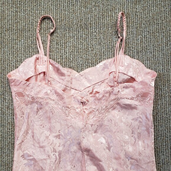 Vintage Victoria Secret Nightgown Beaded Gold Label Large Pink - Picture 5 of 11